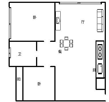 中铁子悦薹  2室1厅1卫   3300.00元/月室内图