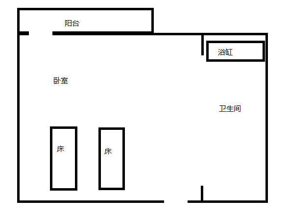 水三千  1室1厅1卫   80.00万客厅