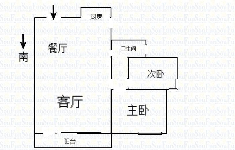 海岳半岛城邦  2室2厅1卫   2600.00元/月室内图