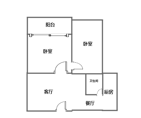 华庭天下  2室1厅1卫   200.00万客厅