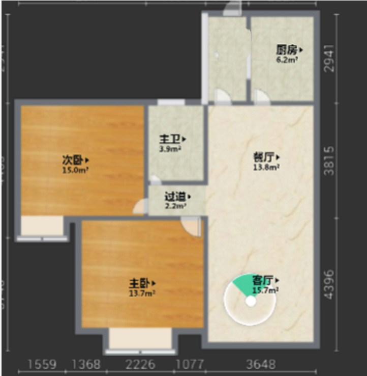 卓达东方巴哈马三期自由港湾  2室1厅2卫   3000.00元/月室内图