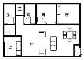 怡和豪庭  3室1厅1卫   3600.00元/月室内图