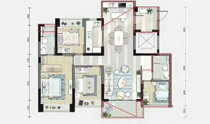 半山香榭  4室2厅2卫   470.00万客厅