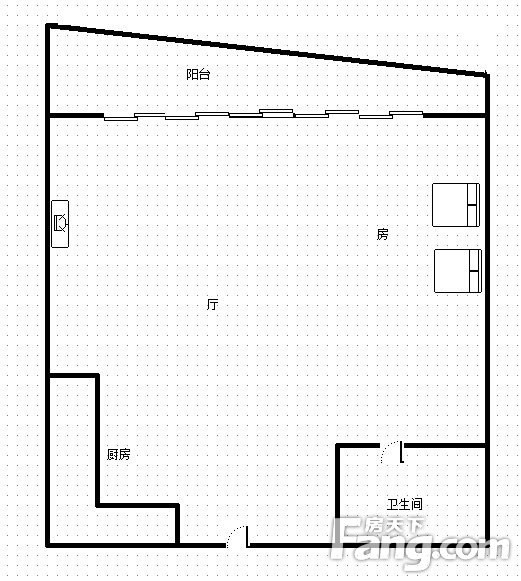 兰海花园二期  1室1厅1卫   185.00万客厅