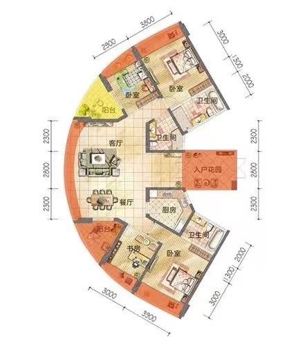 鸿洲天玺 4室2厅3卫 1260.0万 鸿洲天玺 4室2厅3卫 1260.0万客厅