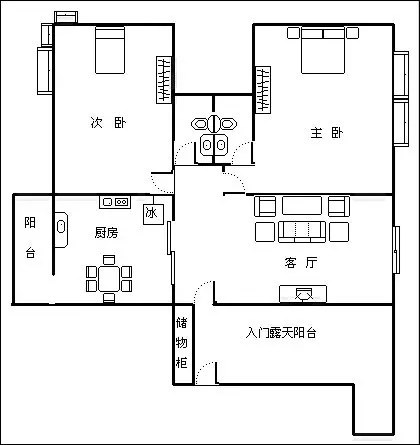 林荫河畔  2室2厅2卫   3500.00元/月室内图