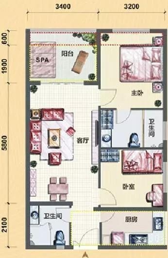 和泓假日阳光  2室2厅1卫   175.00万客厅