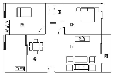 荣德苑  2室2厅2卫   190.00万客厅