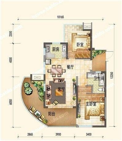 鲁能三亚湾美丽一区  2室1厅1卫   360.00万客厅