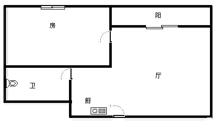 双龙大厦  1室1厅1卫   90.00万客厅