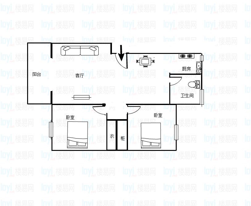 芙蓉花园  2室1厅1卫   240.00万