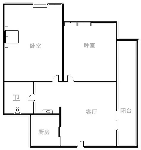 凤凰水城左岸  2室1厅1卫   220.00万客厅