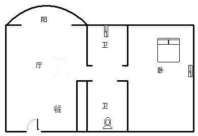 荣德花园  1室1厅1卫   155.00万客厅