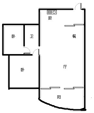 一山湖(一期)  2室2厅1卫   228.00万客厅