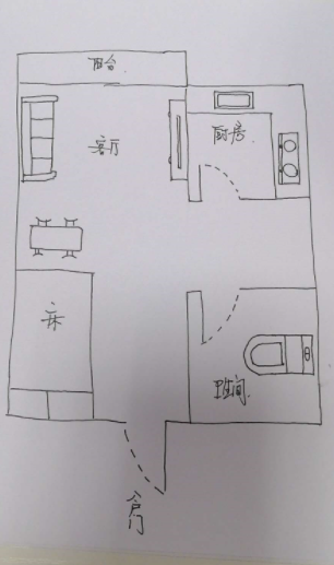 候鸟屋  1室1厅1卫   75.00万客厅