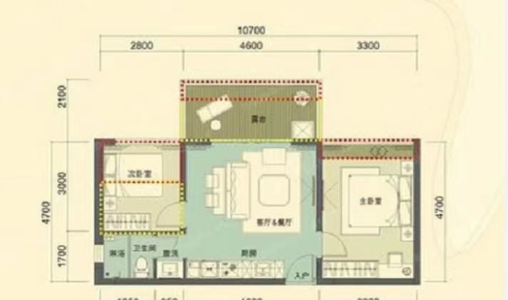 万科湖畔度假公园  2室2厅1卫   2500.00元/月室内图