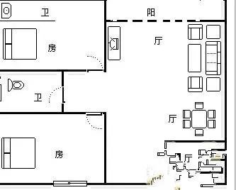 双海湾（半山半岛）二期  2室2厅2卫   590.00万客厅