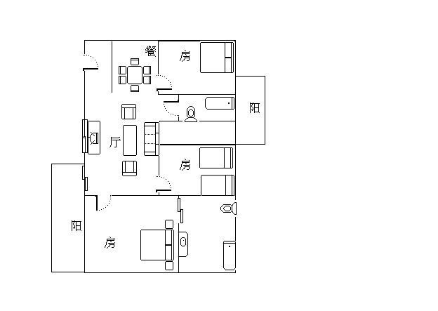 绿海田园  3室2厅2卫   395.00万客厅