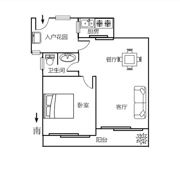 蓝海雅居  1室2厅1卫   240.00万客厅