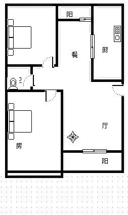 瑞海花园  2室2厅1卫   185.00万客厅