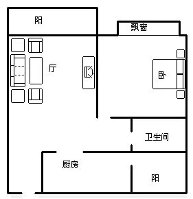 汇林水苑二期  1室1厅1卫   145.00万客厅