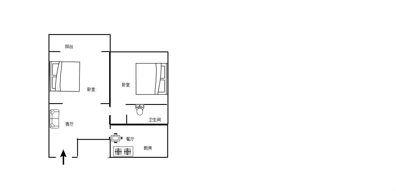 弘天水云间小区  2室1厅1卫   90.00万客厅