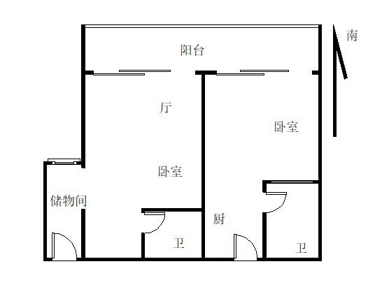 凤凰水城左岸美林水居  2室2厅1卫   250.00万客厅