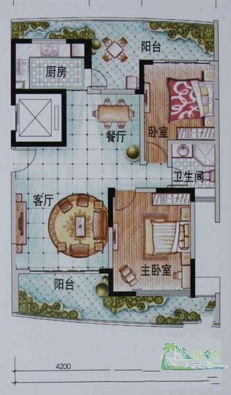 鲁能三亚湾  3室2厅2卫   290.00万客厅