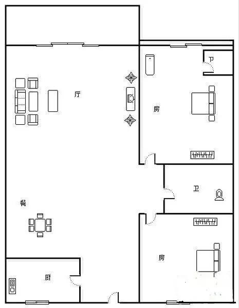 创业大厦  1室1厅1卫   90.00万客厅