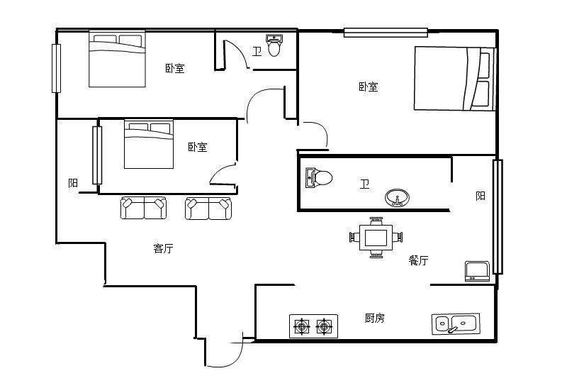 碧海佳园  3室2厅2卫   280.00万客厅