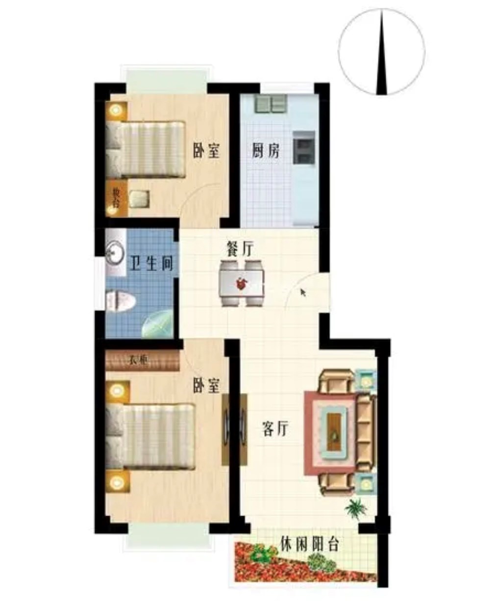 嘉宝花园  2室2厅2卫   265.00万客厅