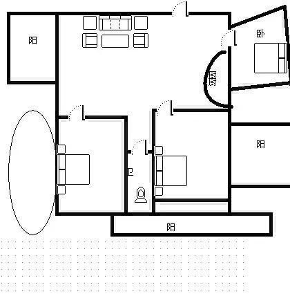 和兴家园  3室2厅1卫   270.00万客厅