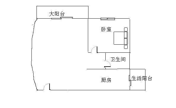 汇丰国际公寓  1室1厅1卫   160.00万客厅