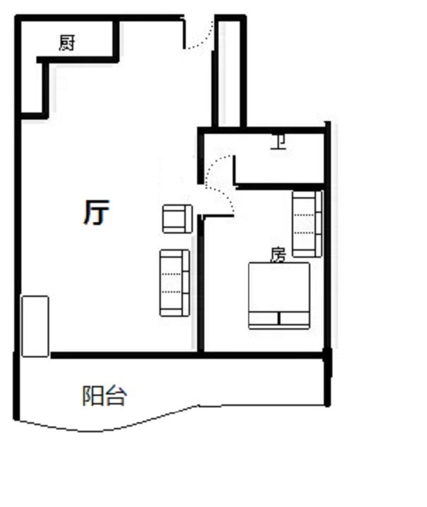 碧海蓝天  1室1厅1卫   2200.00元/月室内图