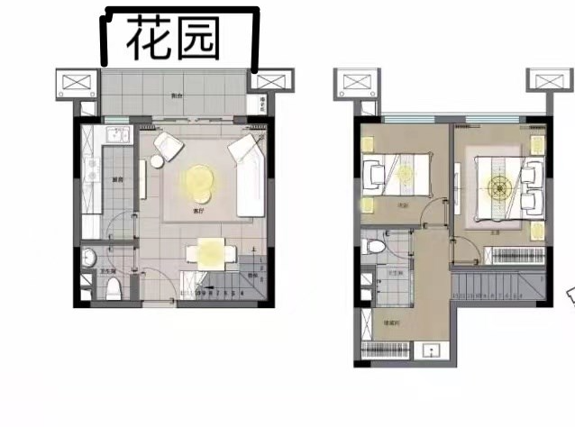 万科湖畔二期  2室2厅2卫   150.00万客厅