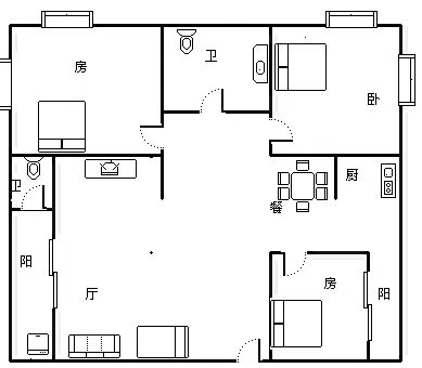 荣明花园  3室2厅2卫   300.00万客厅