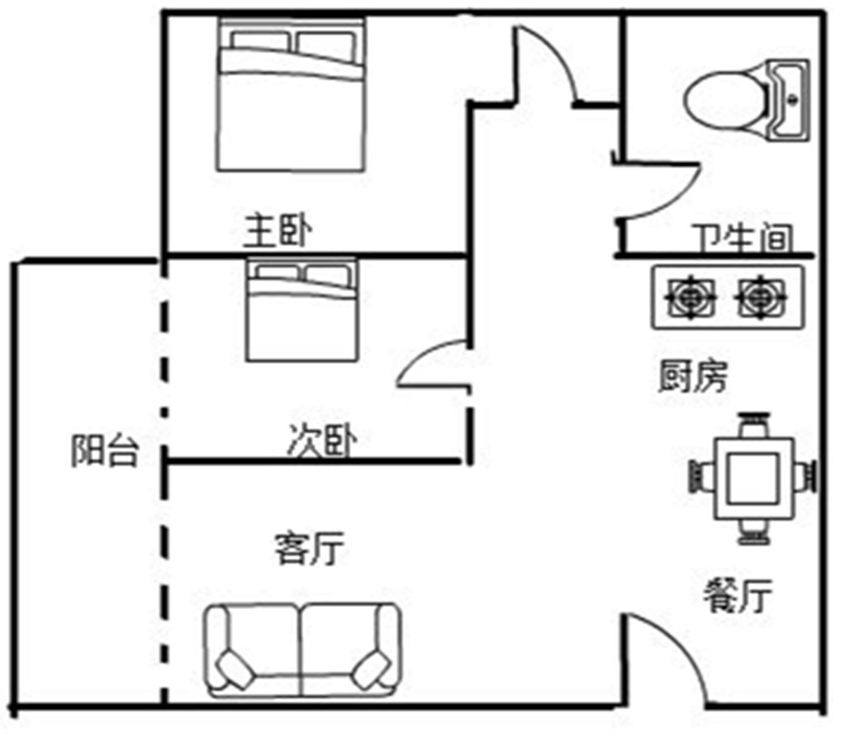 君和君泰·和园(二期)  2室1厅1卫   270.00万客厅