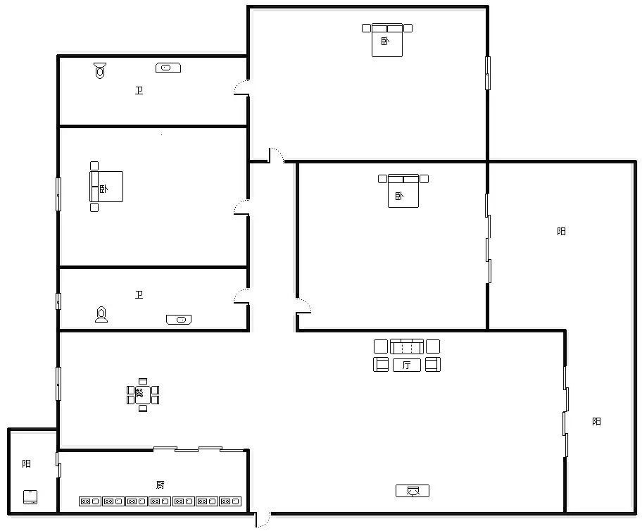 怡和豪庭  3室2厅2卫   3800.00元/月室内图