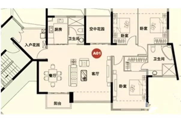 卓达东方巴哈马三期自由港湾  3室2厅2卫   4000.00元/月室内图