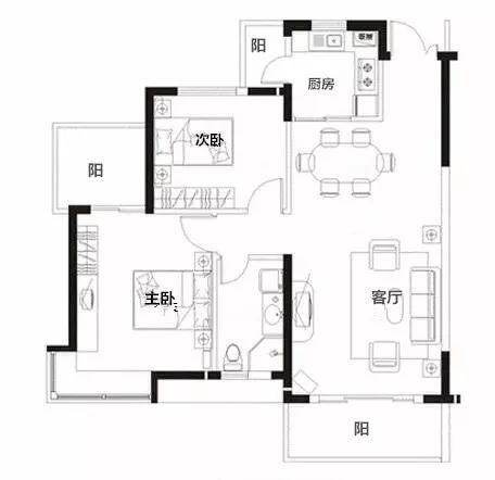 天泽湖畔  2室2厅1卫   280.00万客厅