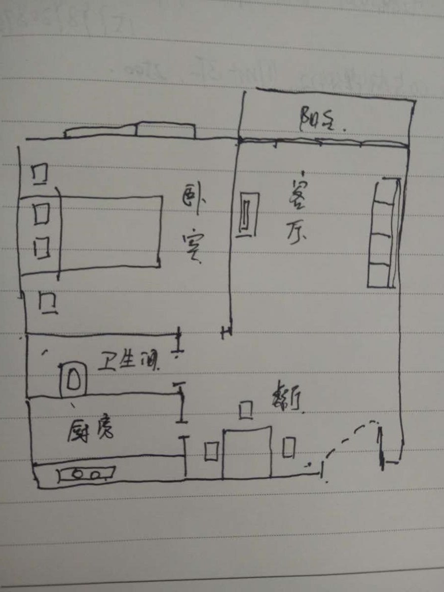 阳光名邸  1室1厅1卫   130.00万客厅