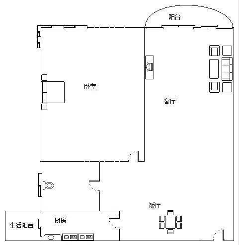 新好景花园  1室1厅1卫   210.00万客厅