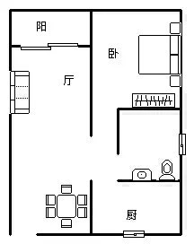 人文水岸  1室1厅1卫   190.00万客厅