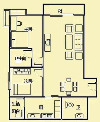 怡和豪庭  2室2厅1卫   2800.00元/月室内图