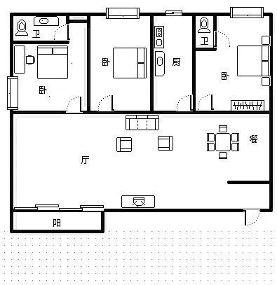 绿海田园  3室2厅2卫   576.00万客厅