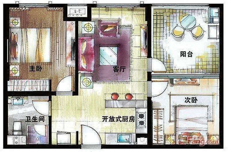 半岛蓝湾  2室1厅1卫   195.00万客厅