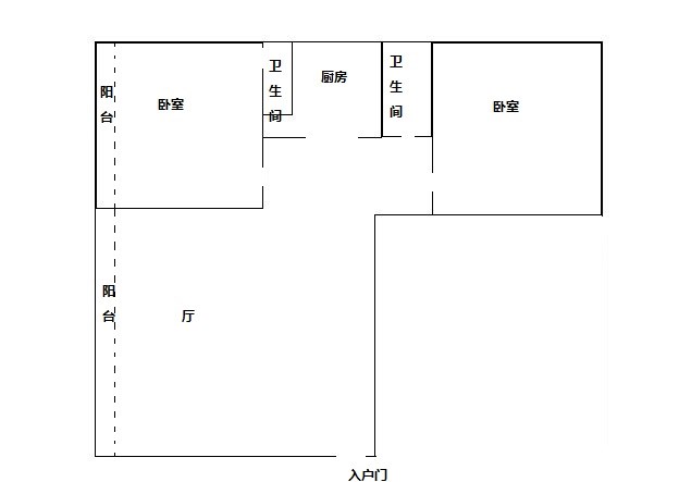 盛京金碧苑  2室1厅2卫   240.00万客厅