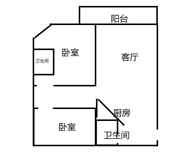 阳光棕榈泉国际公寓  2室1厅2卫   285.00万客厅