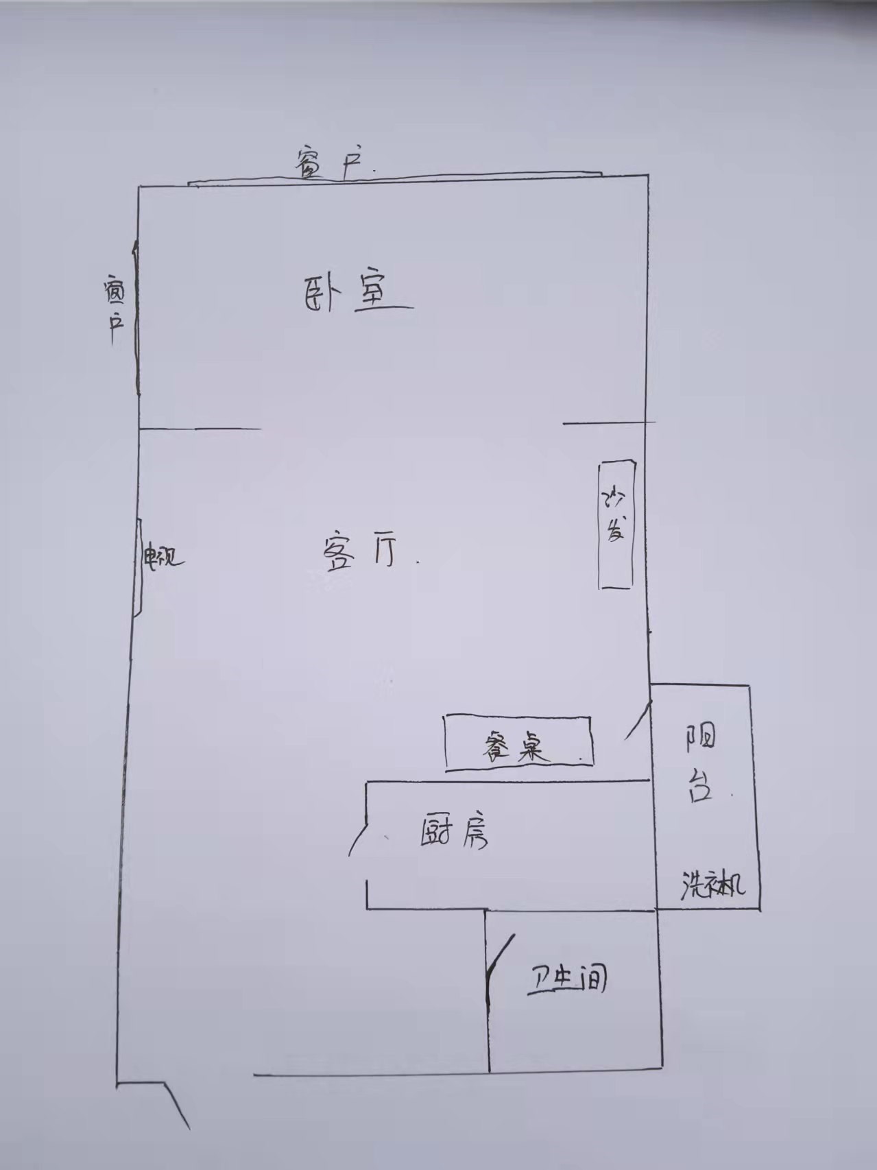 华运大厦  1室1厅1卫   140.00万客厅