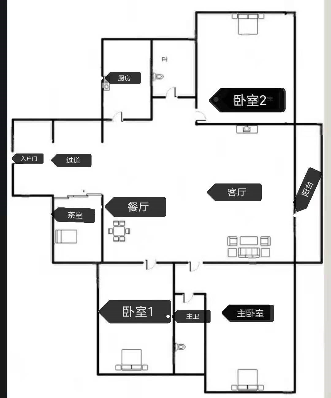 京海成鹿港溪山  3室2厅2卫   6000.00元/月室内图